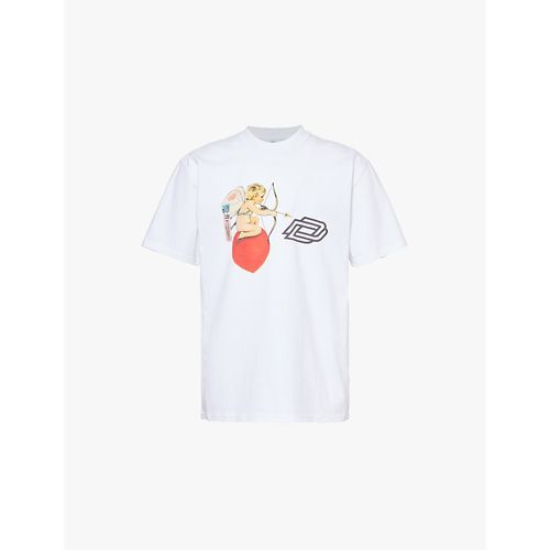 Mens White Cherub Graphic-print Relaxed Fit Cotton-jersey T-shirt Xl