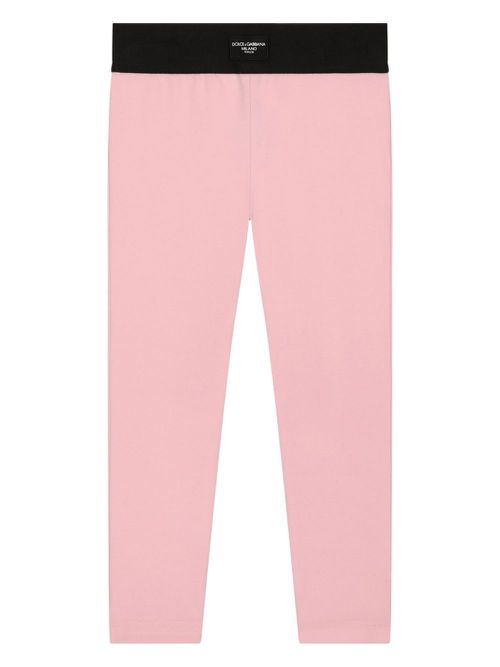 Logo-patch two-tone leggings - Pink