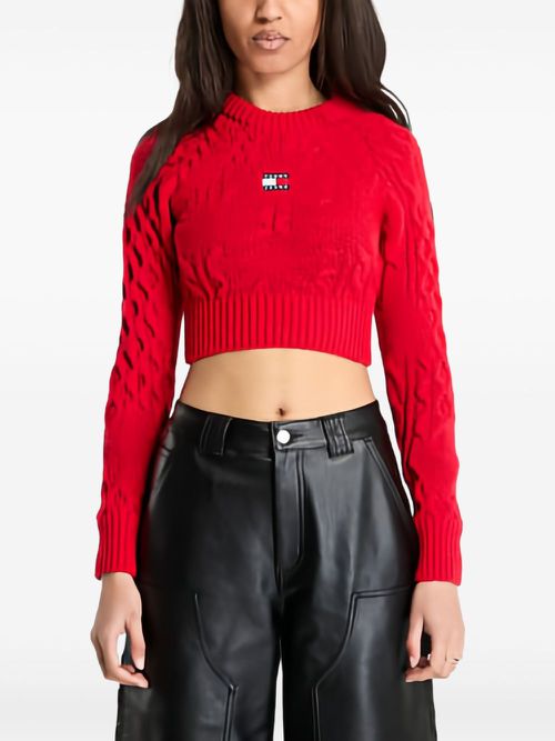 Tommy Jeans cable-knit jumper - Red
