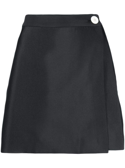 Button-detail high-waist miniskirt - Black
