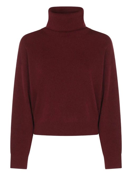 Cashmere Blend English Ribbed Turtleneck Sweater