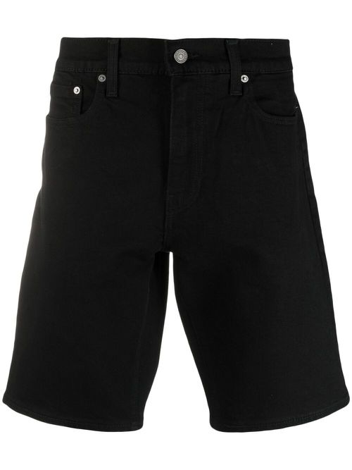 Straight-leg denim shorts - Black
