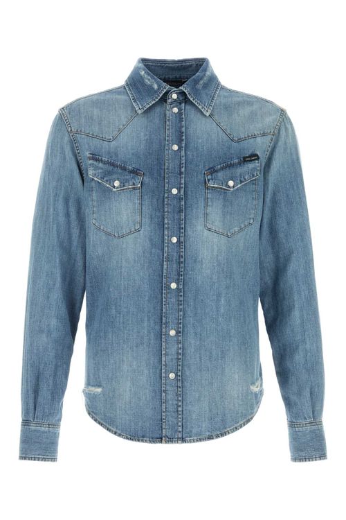 Denim Western Shirt — Blue