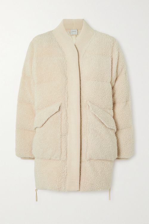 Wynn Ribbed Knit-trimmed Quilted Faux Shearling Coat - Cream