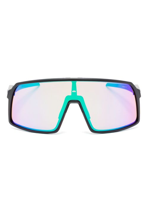 Matte-finish shield-frame glasses - Black