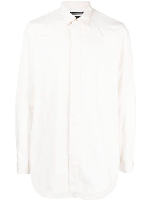 Fold-detail long-sleeved shirt - White