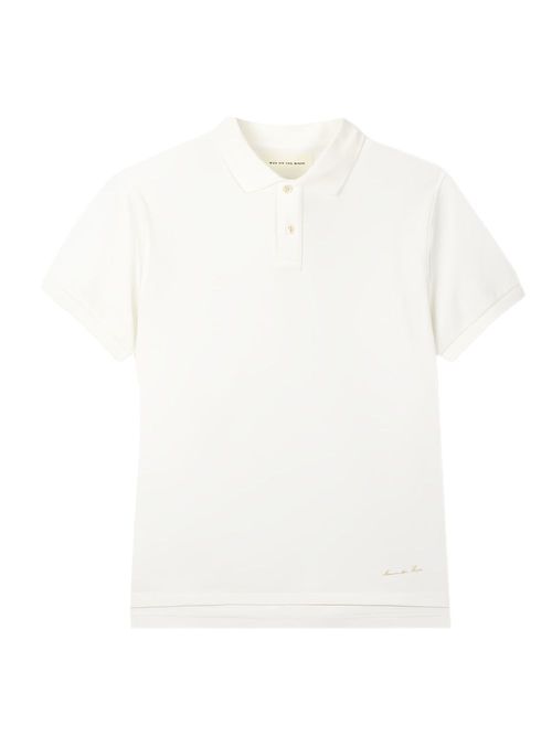 Logo-embroidered polo shirt - White