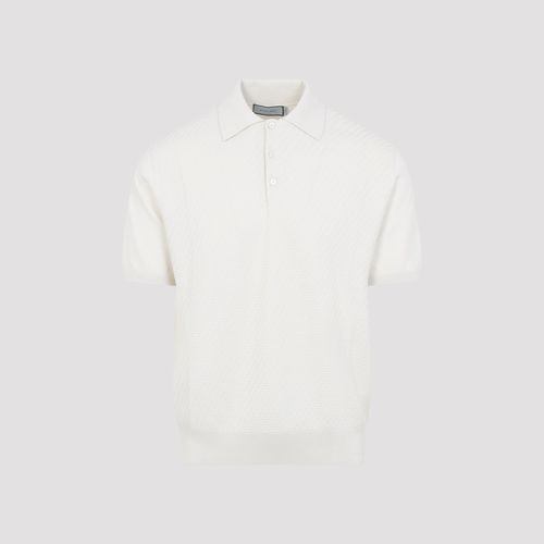 Short-sleeved Cotton and Silk Regular Fit Polo Shirt