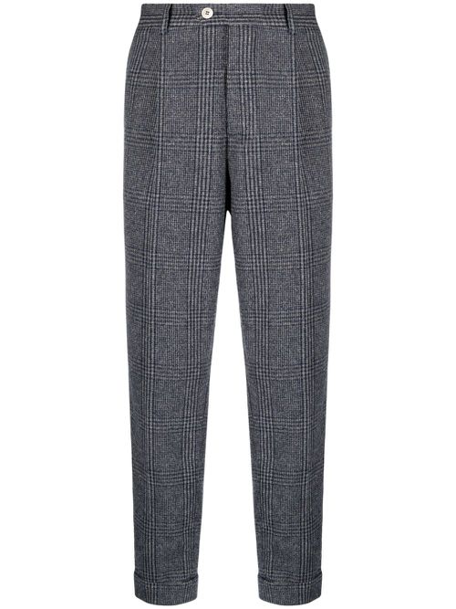 Checked tapered trousers - Blue