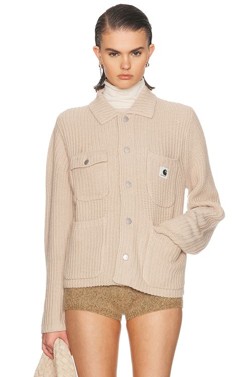 Carhartt WIP Michigan Sweater in Fleur De Sel - Taupe. L also in M