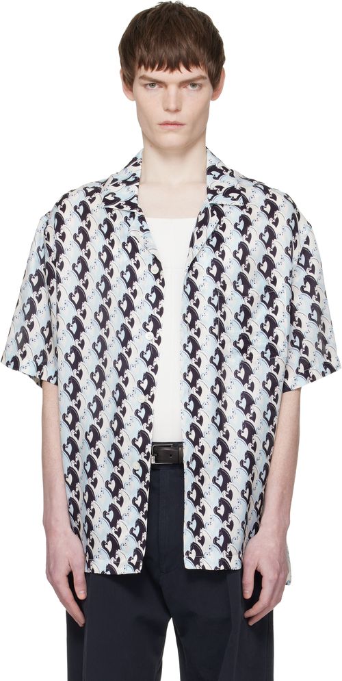 Blue Lunar Year Print Shirt