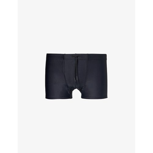 Mens Black Elasticated-waistband Swim Briefs 