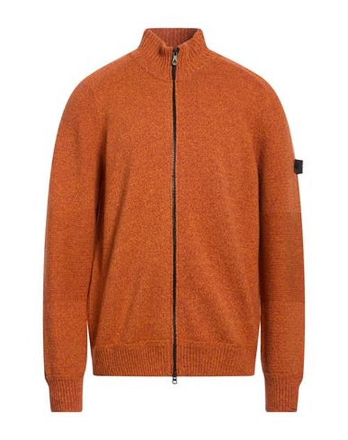 Man Cardigan Orange Size XL Wool, Polyamide