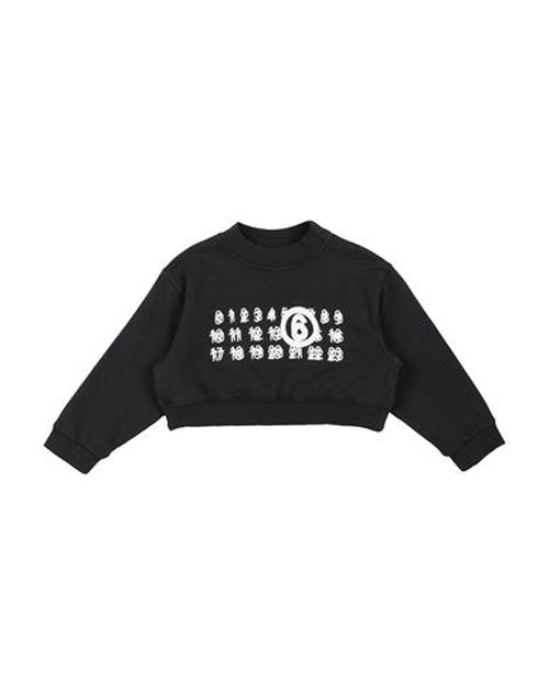 Mm6 Maison Margiela Kid Girl Sweatshirt Black Size 12 Cotton, Elastane