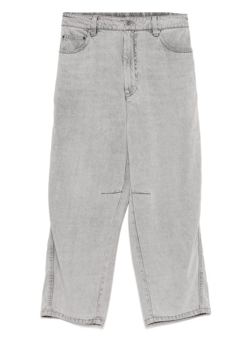Drawstring zip-up jeans - Grey
