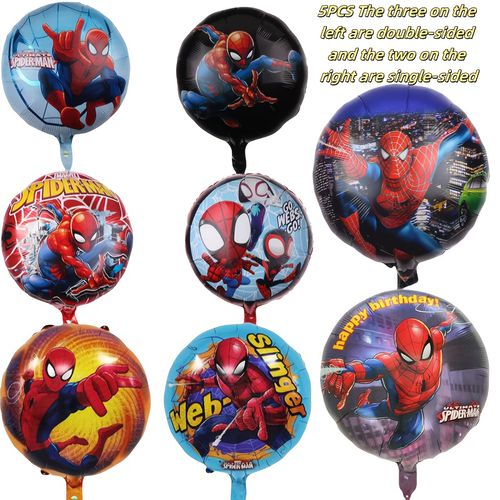 TEMU 5pcs -man Aluminum Foil Balloons, Featuring 3 Double-sided Designs In A Superhero Theme, Parties, Birthdays, Valentine's Day, Wedding