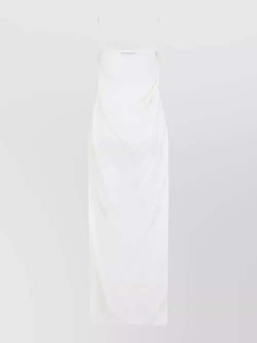 Jacquemus - draped midi dress textured spaghetti straps slit