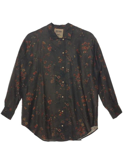 Floral Printed Curved Hem Shirt