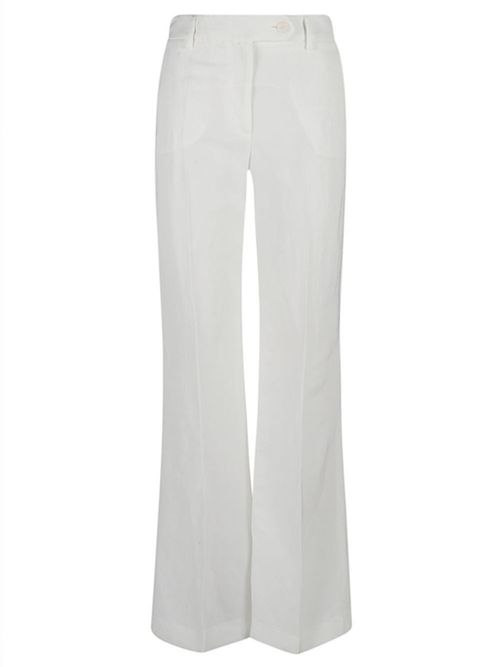 White Linen flared trousers