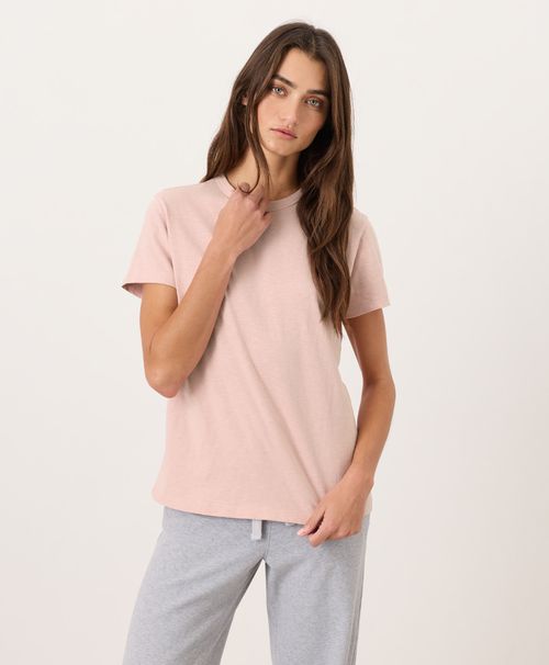 Women's Blush Pink Soft-Slub Essential Crewneck Tee