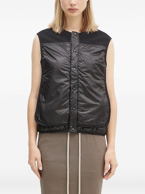 Panelled sleeveless vest - Black