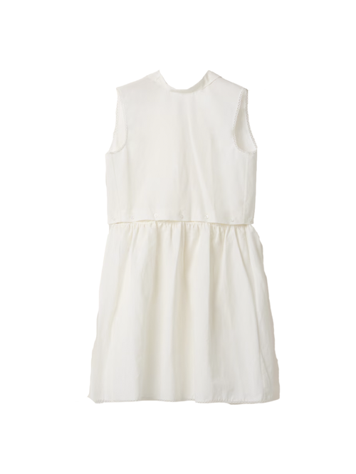 White Slubbed Poplin Dress