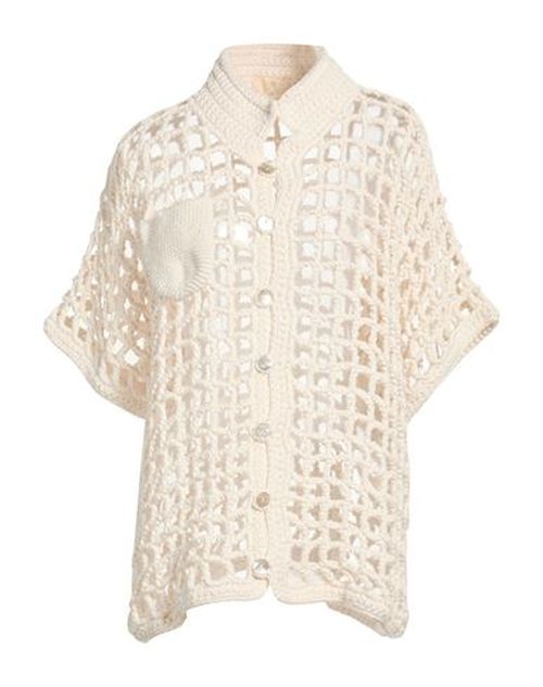 Woman Cardigan Ivory Size L Tanguis cotton