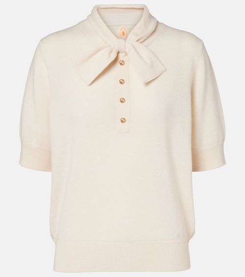 Bow-detail wool and cashmere sweater