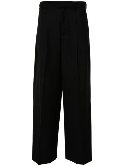 Pleated wide-leg trousers - Black
