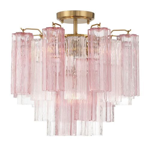Aged Brass Semi Flush Mount from the Addis Collection