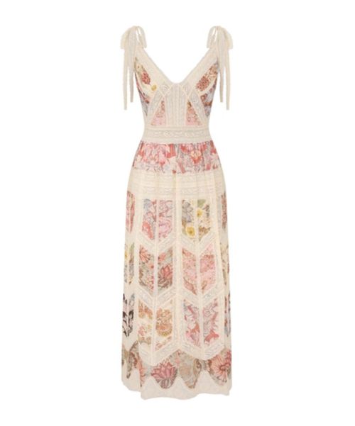 Spliced Print Daylight Slip Dress