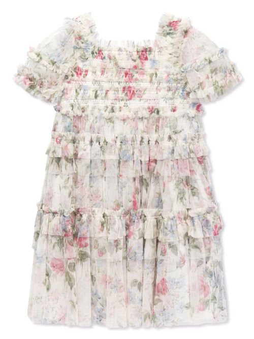 Floral Wonder ruffled dress - White