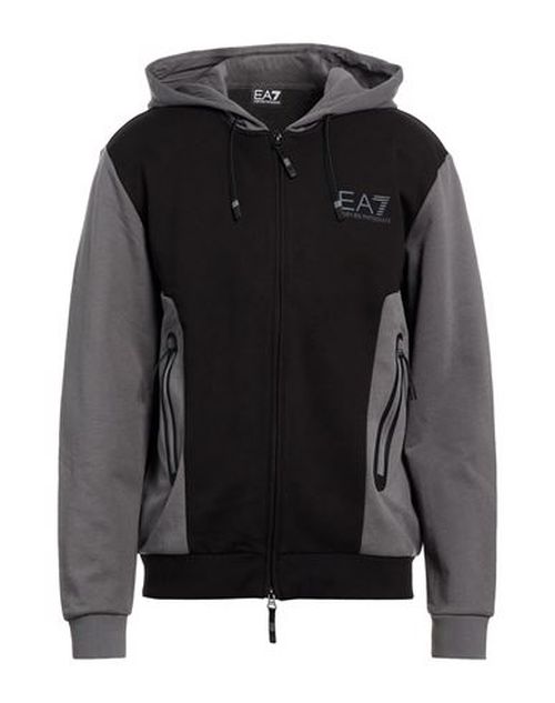 Man Sweatshirt Black Size L Cotton, Polyester