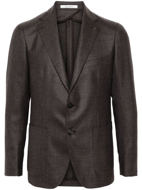 Brooch-detail blazer - Brown