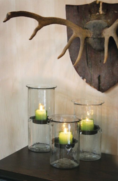 Handblown Glass Candle Holder, Transparent