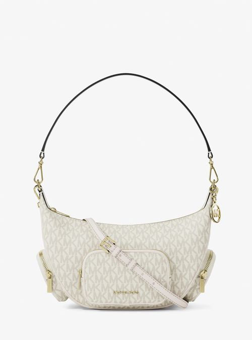 Merritt Medium Signature Logo Convertible Shoulder Bag in Natural - One Size