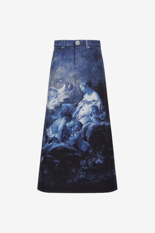 Skirt With Denim Wild Leda Print