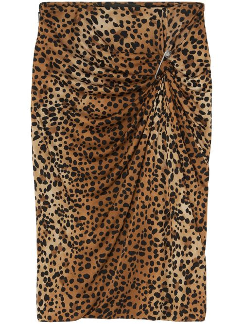 Leopard-print mini skirt - Brown