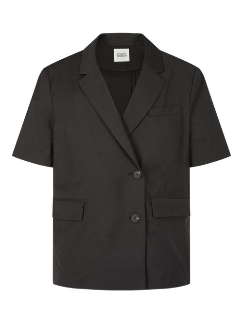 Short-sleeved lapel oversized jacket - Grey