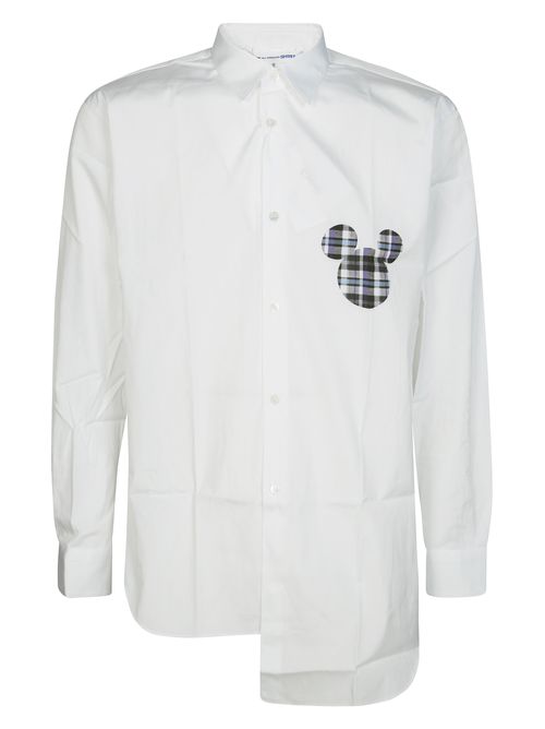 Asymmetrical Hem Checkered Print Shirt X Be@rbrick