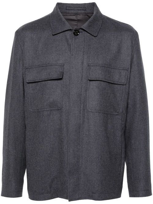 Pockets-detail shirt jacket - Grey