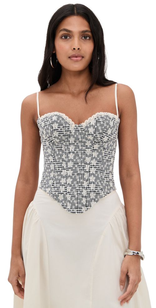 GUIZIO Genevieve Gingham Bustier Gingham