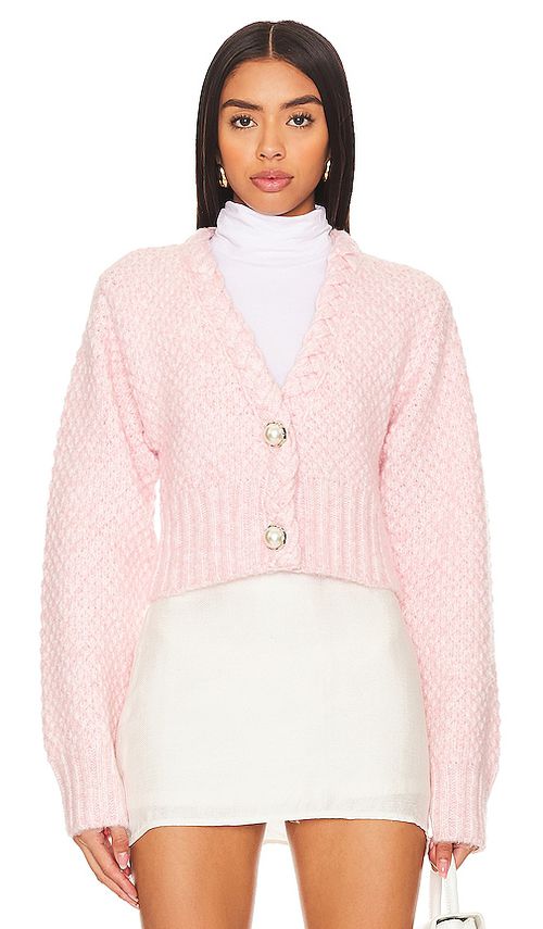 MAJORELLE Phiala Cardigan in Rose.  S. Also in