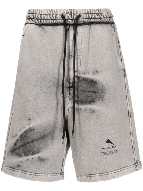 Stonewashed logo-print shorts - Grey