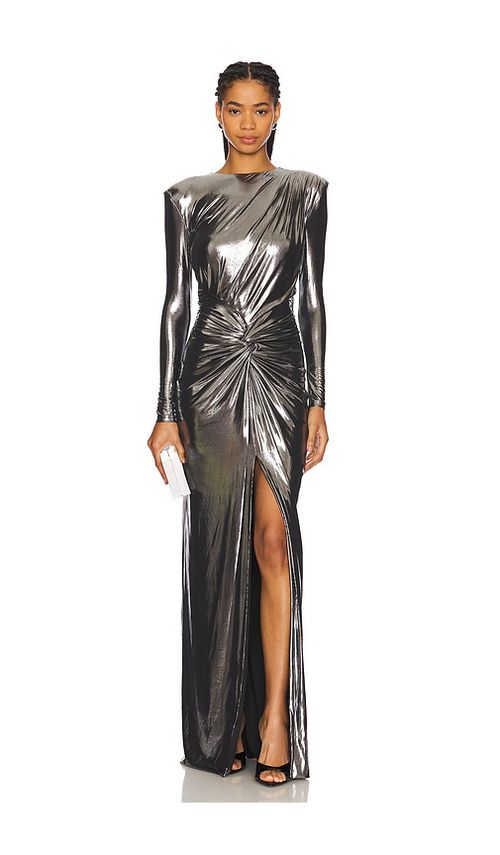 Retrofete KLEID FENELLA in Metallic Silver. Größe XS. Also in