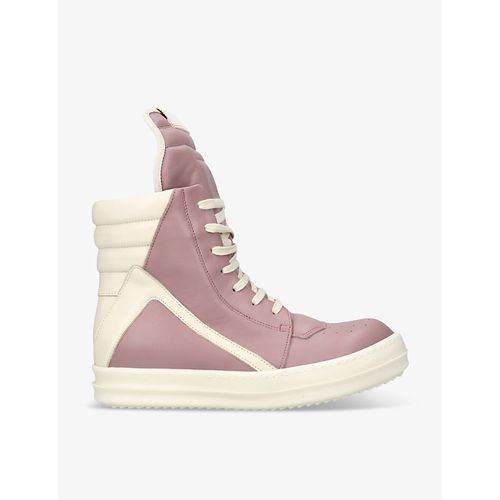 Womens Pale Pink Geobasket Lace-up Leather High-top Trainers