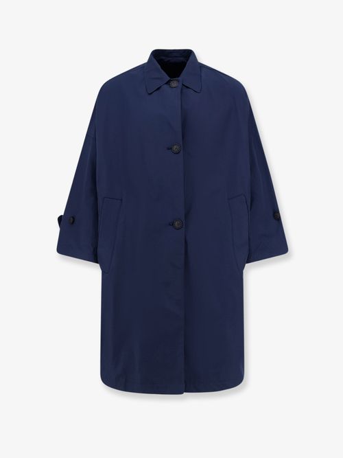 Cotton-Blend Raincoat — Navy