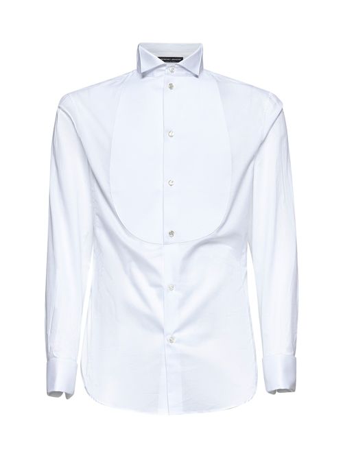 Wing Collar Tuxedo Shirt — White