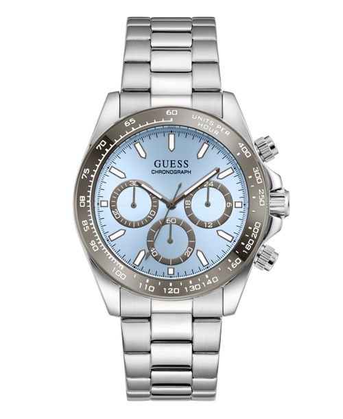 Men's Silver-Tone Chronograph Watch, 42mm - Silver