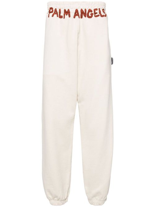Logo-print cotton track pants - White